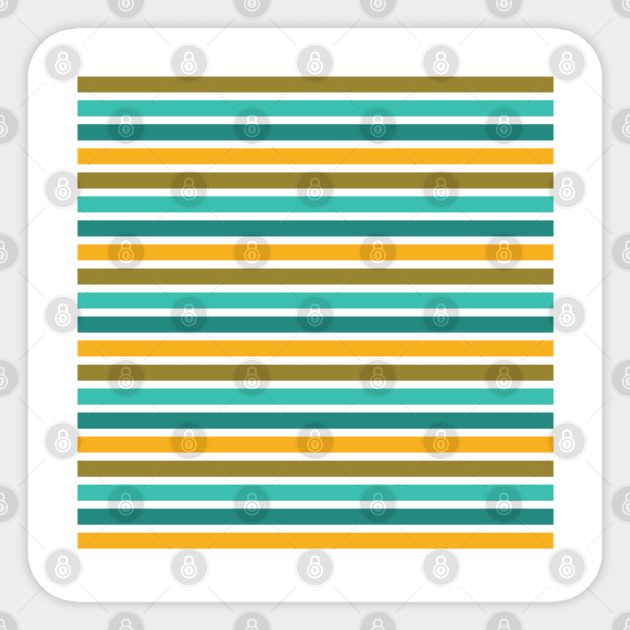 Stripes Print Pin Up Gold Teal Aqua Pattern Sticker by Shayna